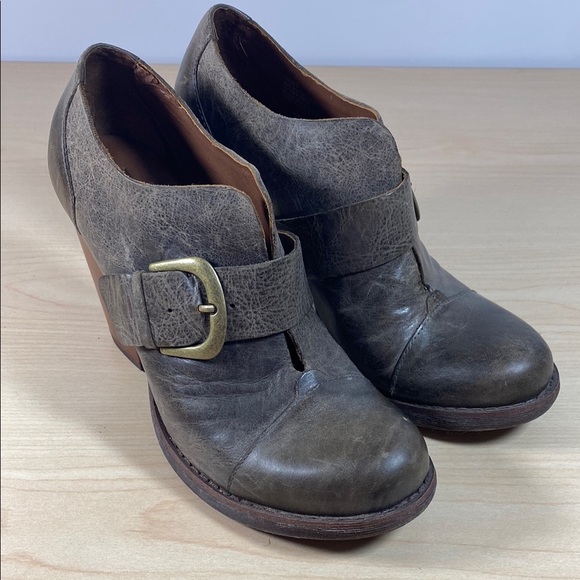 Korks by Kork Ease Baroque Brown Leather Heeled Bootie with Buckle - Picture 1 of 9